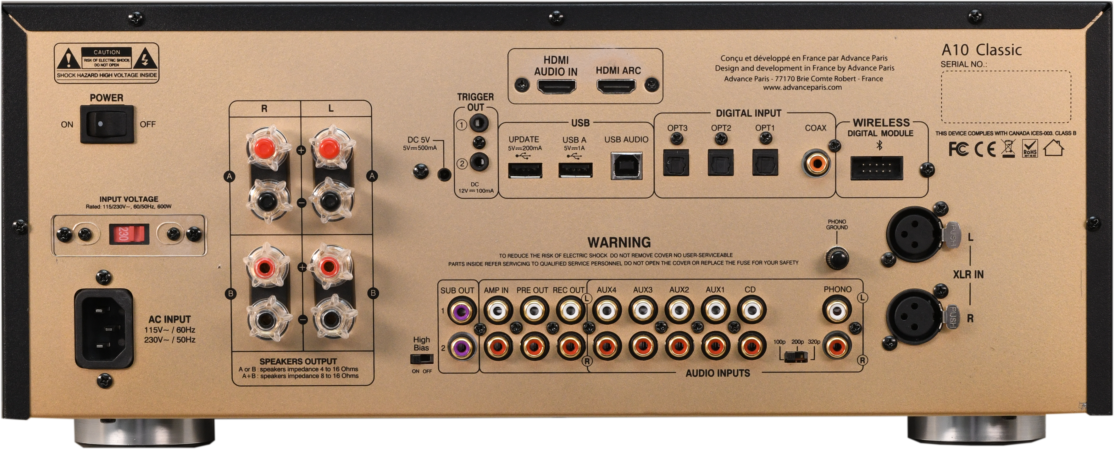Advance Paris A10 Classic Integrert forsterker med rør, DAC og HDMI ARC 2x130w