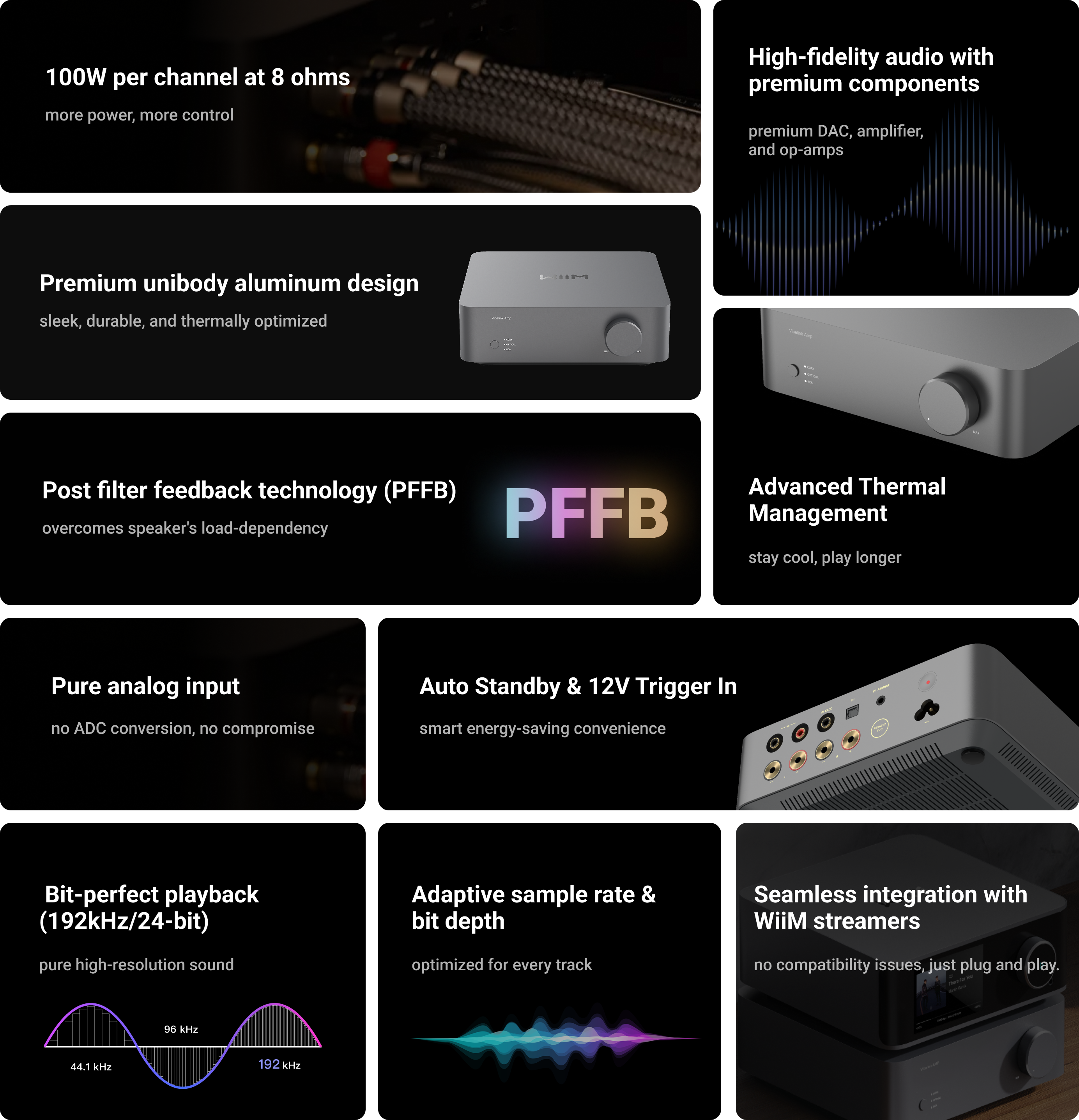 WiiM Vibelink Forsterker 2x100w