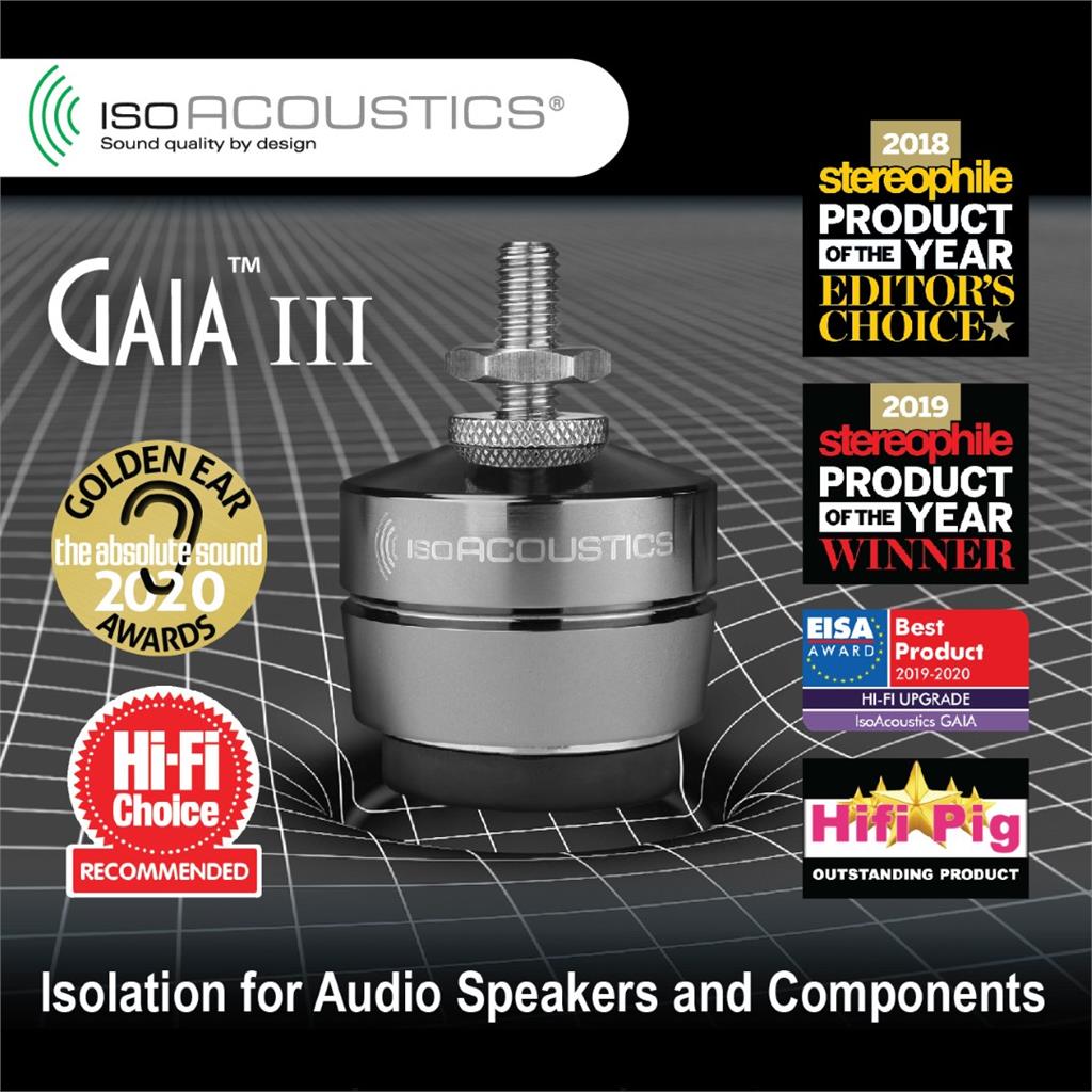 IsoAcoustics Gaia III Høyttalerføtter 4stk opp til 32kg